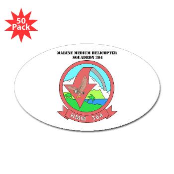 MMHS364 - M01 - 01 - Marine Medium Helicopter Squadron 364 with Text - Sticker (Oval 50 pk) - Click Image to Close